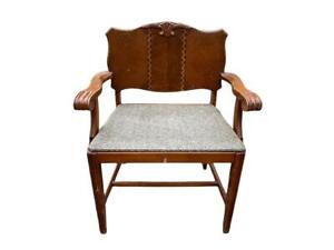 Vintage Bassett Furniture Wood Chair Inlaid Back