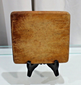 Antique Primitive Early America Wood Cutting Bread Board 6 X 6 