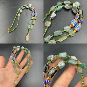 Unique Ancient Roman Glass Beads And Mosaic Glass Beads Wonderful Necklace