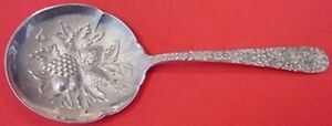 Repousse By Kirk Sterling Silver Nut Spoon Berries In Bowl 5 1 8 