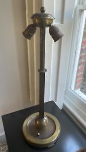 Vintage Bronze Stick And Ball Table Lamp Art Deco 