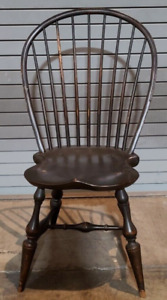 D R Dimes Bow Back Windsor Chair Bench Made Black Crackle Finish