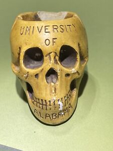 Vtg University Of Alabama Crimson Tide Medical School Ashtray Skull Unique 30s