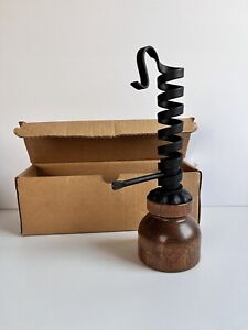 Vintage Courting Candle Holder Spiral Wrought Iron Wood Base 9 Tall New