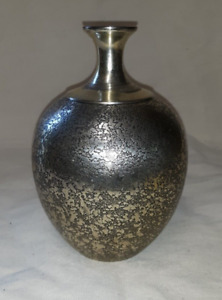 Silvered Bronze Japanese Vase Meiji Period