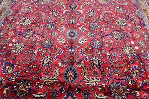 10x13 Signed Masterpiece 300 Kpsi Hand Knotted Vegetable Dye Hq Wool Mashadd Rug