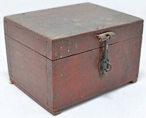 Antique Wooden Small Storage Box Original Old Hand Crafted