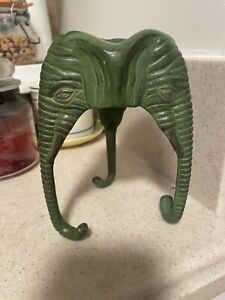 Vintage Bronze Green Elephant Tripod Incense Burner Ashtray Unique Decor