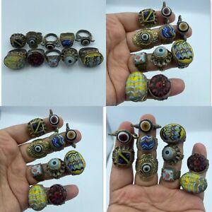 Sell A Lot Of Unique Rare Ancient Bronze Phoenician Roman Glass 10 Ring 300bc