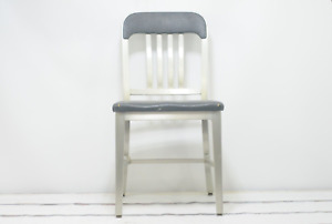 Vintage 1950s Aluminum Goodform Mcm Office Chair Industrial Metal Vinyl Seat