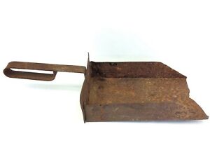 Antique Old Metal Pressed Steel Fabricated Grain Scoop Rustic Farm D Cor Tool