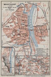 Maastricht Town City Plan Environs Heugem Maestricht Netherlands 1910 Map