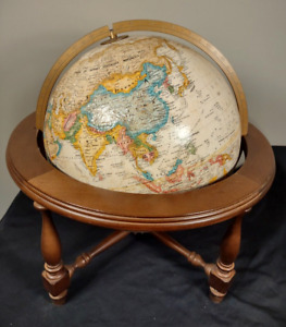 Vtg Replogle World Classic Series 12 Diameter Globe W Wood Stand Pre 1991