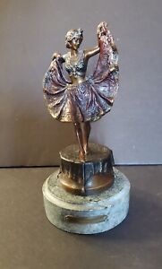 Stunning Franz Bergman Namgreb Signed Bronze Naughty Risque Dancer Marble Statue