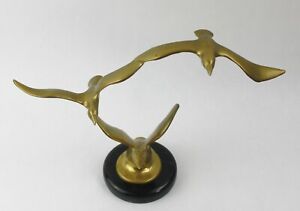 Mcm Birds In Flight Sculpture Brass Marble C Jere Style Artisan House