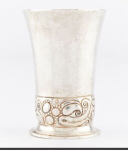 Antique English Georgian Silver Beaker Elizabeth Morley 1797 Hand Hammered