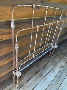 Vintage Victorian Cast Metal Twin Bed Frame Only