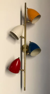 1950 Mid Century Brass Antique Italian 4 Scones Wall Lamp Lighting Stilnovo