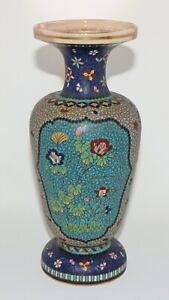 Japanese Cloisonne Totai Shippo Vase Signed Kinkozan As Is Study Piece