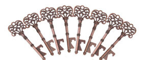 Antique Skeleton Keys Copper Alice In Wonderland Cabinet Key Lock Lot Of 10