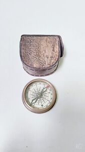 Unique Antique Metal Store Brass 3 Inch Compass Direction Finder Golden Small 