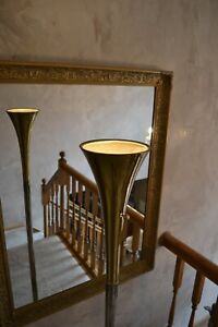 Stunning Mid Century Modern Brass Tulip Floor Lamp Torchiere Excellent Vintage 