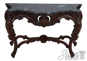 63317ec French Louis Xv Style Carved Console W Marble Top