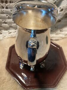 Vintage International Silver Co Claw Stemmed Base Water Pitcher W Ice Guard 9 H