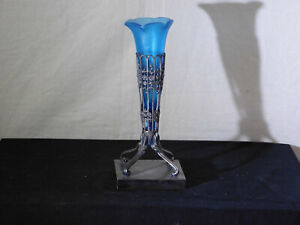 Pairpoint Silver Art Glass Insert Victorian C1800 S Vase