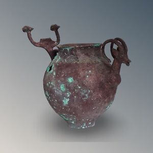 Ancient Bactrian Bronze Vessel Rare Jug Collectible Ewer Historical Decor