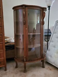 Curved Glass China Curio Cabinet W Shelves Good Cond Pickup In Kemp Tx