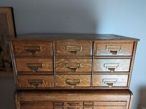 Antique Arts Crafts Oak Yawman And Erbe Stack 9 Drawer