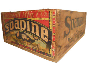 Rare Soapine Dirt Killer Laundry Soap Prov Ri Ink Stmpd Wd Box Crate Paper Label