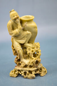 Vintage Chinese Carved Soaap Stone Figurine 6inches Tall