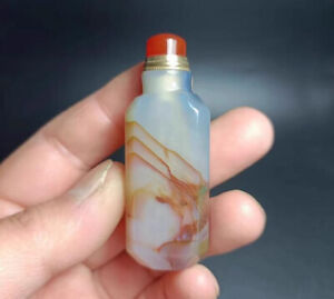 Chb16 Chinese Unmatched Natural Materials Agate Handwork Practical Snuff Bottle