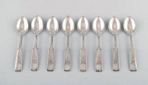 Hans Hansen Silverware Number 2 Set Of 8 Coffee Spoons In All Silver 1937