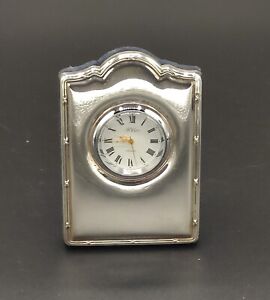 Vintage Sterling Silver Carr Of Sheffield Hallmarked Desk Bedside Clock 1996