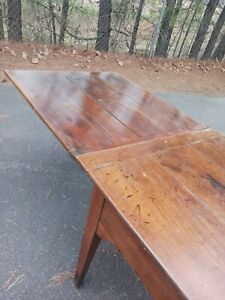 Dianel Stien Antique Inc Very Rare French Drawleaf Table 1830 Solid Cherry