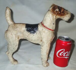 Best Antique Hubley Fox Terrier Cast Iron Dog Art Statue Sculpture Home Doorstop