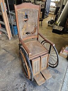 Vintage Early 1900s Wooden Wheelchair