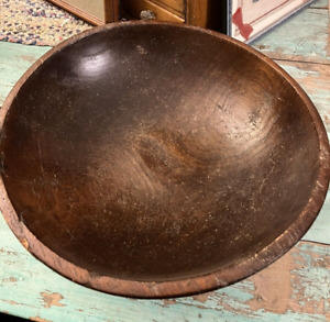 Antique Vintage Wooden Dough Bowl Out Of Round Farmhouse Primitive 16 75 