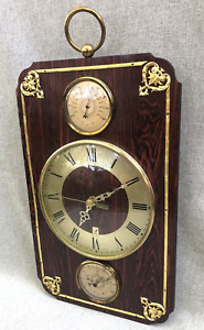 Vintage French Jaz Clock Barometer 1970 S Bronze Ornaments