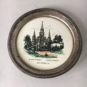 Wallace Sterling Silver Plate St Louis Cathedral New Orleans Louisiana 7 25 