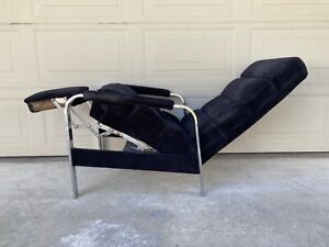 Vintage Milo Baughman Chrome Recliner Lounge Chair Thayer Coggin James Inc