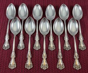 11 Sterling 5 O Clock Spoons Revere 1898 International Silver Mono With Cloth