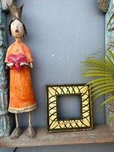 Vintage Old Wooden Hand Crafted Painted Wall Frame Photo Frame