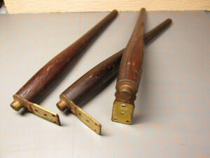 Salvage Furiture Legs 14 Three Mcm Retro Dark Wood Brass Mounts Wh