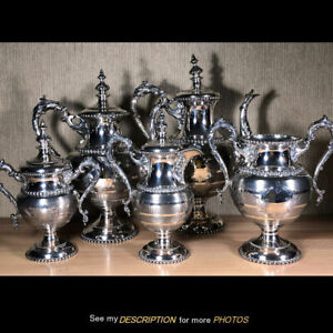 The Best Antique Victorian Meriden Britiannia Meriden B Silver Plate 5pc Tea Set