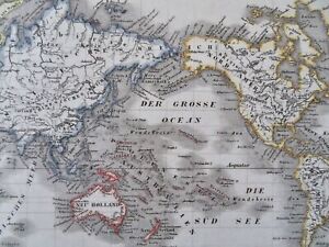 World Map Mercator S Projection Antarctica C 1849 Detailed Meyer Map