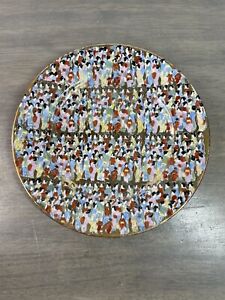 Antique Vintage Thousand Faces Porcelain Plate Marked 7 Japan